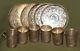 Vintage Floral Silver Plated Set 6 Coffee Tea Cups Mugs With Saucers