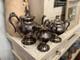 Vintage Or Antique Egw & S Hand Chased Victorian Silver Plate Tea Set Ornate