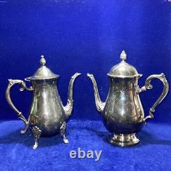 Vtg 5 Pc Sheridan Baroque Silver Plate Tray Tea Coffee Serving Set Leonard 18x14