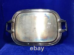 Vtg 5 Pc Sheridan Baroque Silver Plate Tray Tea Coffee Serving Set Leonard 18x14