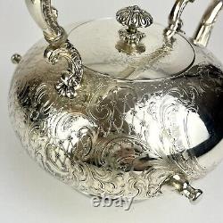 Vtg Barker Ellis Silver Plate Coffee & Tea Service Complete Set with Tray England