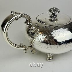 Vtg Barker Ellis Silver Plate Coffee & Tea Service Complete Set with Tray England