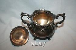 Vtg Baroque by Wallace Silverplate Coffee Tea Set Sugar Creamer 281 282 283 284