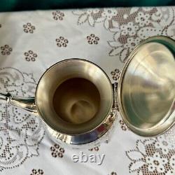 Vtg English Silver MFG Corp Footed Tea & Coffee Plated 5 Piece Set With Tray
