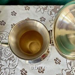Vtg English Silver MFG Corp Footed Tea & Coffee Plated 5 Piece Set With Tray