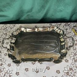 Vtg English Silver MFG Corp Footed Tea & Coffee Plated 5 Piece Set With Tray