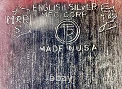 Vtg English Silver MFG Corp Footed Tea & Coffee Plated 5 Piece Set With Tray