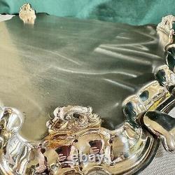 Vtg English Silver MFG Corp Footed Tea & Coffee Plated 5 Piece Set With Tray