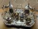 Vtg F B Rogers Ornate Silver Plate Seven Piece Coffee And Tea Service