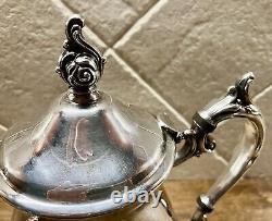 Vtg F B Rogers Ornate Silver Plate Seven Piece Coffee and Tea Service