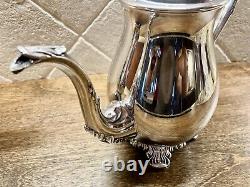 Vtg F B Rogers Ornate Silver Plate Seven Piece Coffee and Tea Service