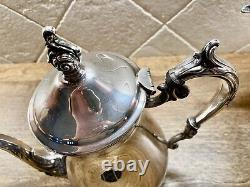 Vtg F B Rogers Ornate Silver Plate Seven Piece Coffee and Tea Service
