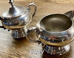 Vtg F B Rogers Ornate Silver Plate Seven Piece Coffee and Tea Service