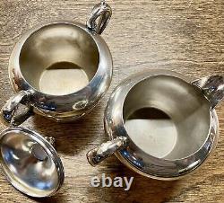 Vtg F B Rogers Ornate Silver Plate Seven Piece Coffee and Tea Service