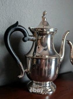 Vtg Leonard Silver Plate Tea Coffee Set 4 Piece Service Sugar Creamer MCM