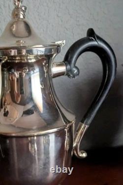 Vtg Leonard Silver Plate Tea Coffee Set 4 Piece Service Sugar Creamer MCM