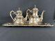 Vtg Oneida Du Maurier 5 Pc Coffee Tea Service Set Silverplate Hollowware Withtray