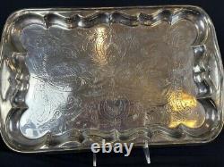 Vtg Oneida Du Maurier 5 pc Coffee Tea Service Set Silverplate Hollowware withTray