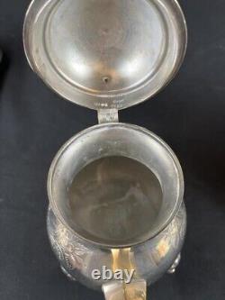 Vtg Oneida Du Maurier 5 pc Coffee Tea Service Set Silverplate Hollowware withTray