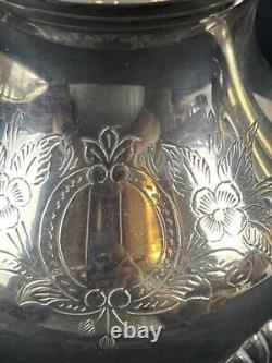 Vtg Oneida Du Maurier 5 pc Coffee Tea Service Set Silverplate Hollowware withTray