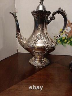 Vtg RARE King Francis by Reed & Barton, Silverplate 3-PC Tea & Coffee Service