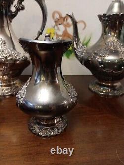 Vtg RARE King Francis by Reed & Barton, Silverplate 3-PC Tea & Coffee Service