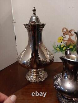 Vtg RARE King Francis by Reed & Barton, Silverplate 3-PC Tea & Coffee Service