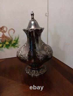 Vtg RARE King Francis by Reed & Barton, Silverplate 3-PC Tea & Coffee Service
