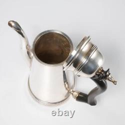 Vtg Silver Plate I. F. S Ltd India Tea Chocolate Coffee Pot Wood Handle 10.5h
