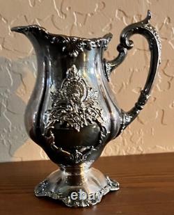 WALLACE Silver Plate 5 Piece Coffee Tea Service withTray By Christopher Wren
