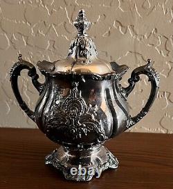 WALLACE Silver Plate 5 Piece Coffee Tea Service withTray By Christopher Wren