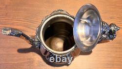 WALLACE Silver Plate 5 Piece Coffee Tea Service withTray By Christopher Wren