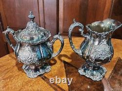 WALLACE Silver Plate 6 Piece Coffee Tea Service withTray By Christopher Wren