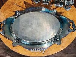 WALLACE Silver Plate 6 Piece Coffee Tea Service withTray By Christopher Wren