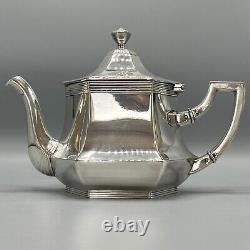 WMF Antique Silver Plated Tea Tray Teapot Sugar Bowl Cream Jug Set c1915 GeorgeV