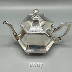 WMF Antique Silver Plated Tea Tray Teapot Sugar Bowl Cream Jug Set c1915 GeorgeV