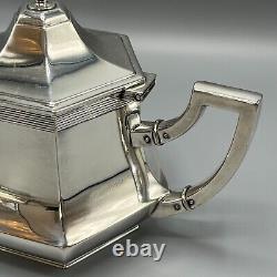 WMF Antique Silver Plated Tea Tray Teapot Sugar Bowl Cream Jug Set c1915 GeorgeV