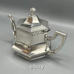 WMF Antique Silver Plated Tea Tray Teapot Sugar Bowl Cream Jug Set c1915 GeorgeV