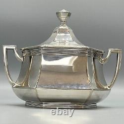 WMF Antique Silver Plated Tea Tray Teapot Sugar Bowl Cream Jug Set c1915 GeorgeV