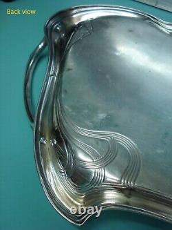 WMF Antique Very Large Art Nouveau silver Plate Tea serving Tray 25 Inches / 2ft