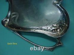 WMF Antique Very Large Art Nouveau silver Plate Tea serving Tray 25 Inches / 2ft