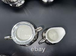 WMF Germany 6 pc. Silver Plate Porcelain Lined Coffee Tea Set