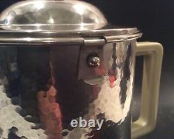 WMF Hammered Silverplate BAUSCHER WEIDEN Porcelain Insulated 1.4L Coffee Tea Pot