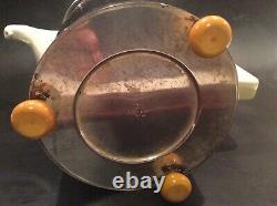 WMF Hammered Silverplate BAUSCHER WEIDEN Porcelain Insulated 1.4L Coffee Tea Pot