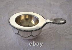 WMF SILVER PLATED GOLD WASH TEA STRAINER LEMON STRAINER & BOWL Germany 1900s