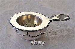 WMF SILVER PLATED GOLD WASH TEA STRAINER LEMON STRAINER & BOWL Germany 1900s