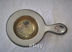 WMF SILVER PLATED GOLD WASH TEA STRAINER LEMON STRAINER & BOWL Germany 1900s