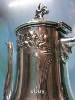 WMF ox Jugendstil ART NOUVEAU silver plate Tea coffee hot water Pot The core of