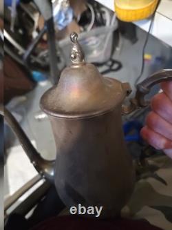 WM Rodgers Silver Plate Tea/Coffee Pots Hinged Top Vintage