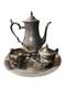 Wm Rogers 800 Silver Plate Coffee Tea Pot Creamer Sugar Bowl Serving Plate Set